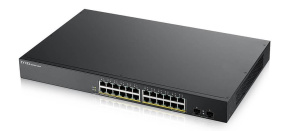 Zyxel GS1900-24HP v2 26-port Gigabit Web Smart PoE Switch, 24x gigabit RJ45, 2x SFP, PoE budget 170W