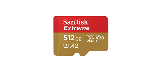 SanDisk micro SDXC karta 512GB Extreme (190 MB/s Class 10, UHS-I U3 V30) + adaptér
