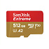 SanDisk micro SDXC karta 512GB Extreme (190 MB/s Class 10, UHS-I U3 V30) + adaptér