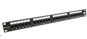 Solarix Patch panel 24 x RJ45 CAT6 UTP 350 MHz černý 1U SX24-6-UTP-BK