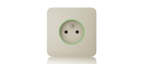 Ajax  SoloCover (smart) - Samostatný kryt zásuvky, slonová kost