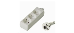 PREMIUMCORD Prodlužovací přívod 230V 3m, 3 zásuvky, bílá
