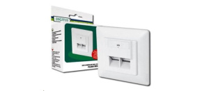 Zásuvka 2x RJ45 pod omítku, STP Cat6 Zásuvka 2x RJ45 pod omítku, STP Cat6