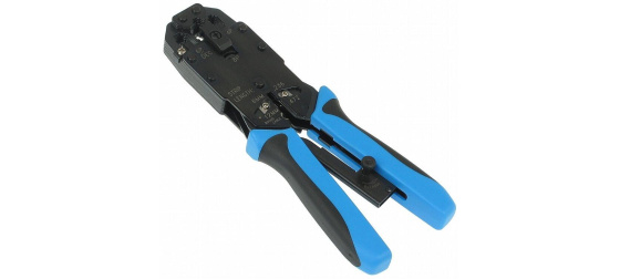 Kleště krimpovací PROFI s ráčnou pro konektory RJ10, RJ11, RJ12, RJ45, DEC s odizolovávačem