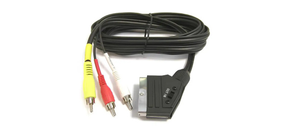 PremiumCord Kabel SCART - 3xCINCH M/M 1.5m in/out přepínač