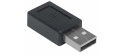 Manhattan USB adaptér, USB-C 2.0 Female na USB-A Male, černá