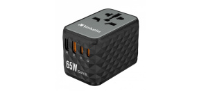 VERBATIM Univerzální cestovní adaptér nabíječka UTA-05 GaN III, 65W