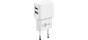 goobay Napájecí a nabíjecí adaptér 230V na 2x USB, max.2,4A, bílý