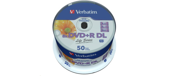 VERBATIM DVD+R Double Layer 8.5GB 8X 50 Pack Spindle