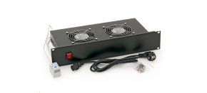 TRITON 19" ventilační jednotka, 2 ventilátory-230V/70W, termostat, černá TRITON 19" ventilační jednotka, 2 ventilátory-230V/70W, termostat, černá