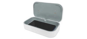 MANHATTAN dezinfekční pouzdro UV-C s bezdrátovým nabíjením, 10W bezdrátová nabíjecí podložka, bílá