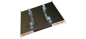 TRITON Police s perforací 19", 1U/750mm, nosnost 80kg, černá