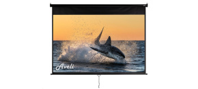 Nástěnné projekční plátno Aveli, 200x125cm (16:10) 92", černý tubus