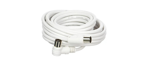 PREMIUMCORD TV kabel anténní propojovací 5m, konektor 90° (koaxiální, M/F, 75 Ohm)