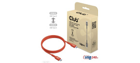 Club3D kabel USB-C, Oboustranný USB-IF Certifikovaný data kabel, PD 240W(48V/5A) EPR M/M 1m Club3D kabel USB-C, Oboustranný USB-IF Certifikovaný data kabel, PD 240W(48V/5A) EPR M/M 1m