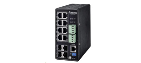Vivotek AW-IHT-1271, Industriální switch 8xGbe POE (budget 240W, 802.3af/at) + 4x SFP, management L2+,