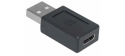 Manhattan USB adaptér, USB-C 2.0 Female na USB-A Male, černá