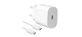 Samsung síťová nabíječka EP-TA800EWE + kabel EP-DA905BWE USB-C, 25W, bílá, (bulk)