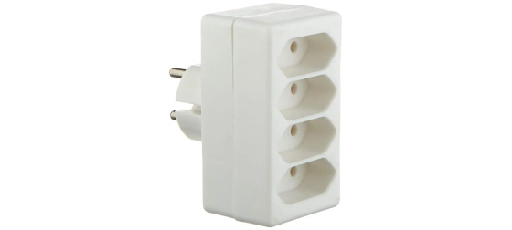 PREMIUMCORD Rozbočka 230V bílá 4x2,5A