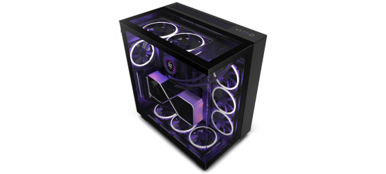 NZXT skříň H9 Elite dvoukomorová ATX / 3xRGB 120 mm / 1x 120mm fan / prosklená / RGB&fan controler / černá