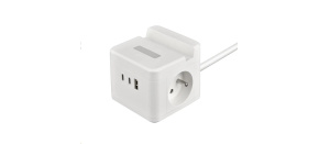 Viking síťový adaptér YC23H, 2x 230 V, 1x USB-A, 2x USB-C, dotykové světlo, funkce stojánku, bílá Viking síťový adaptér YC23H, 2x 230 V, 1x USB-A, 2x USB-C, dotykové světlo, funkce stojánku, bílá