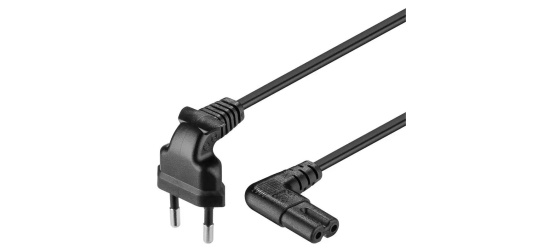PremiumCord KPSPM2-90 – napájecí kabel 230V, 2m, úhlový 90°, černý