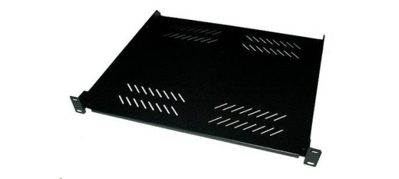 XtendLan 19" police s perforací 1U/280mm, nosnost 25kg, černá