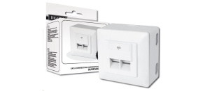 Zásuvka 2xRJ45 na omítku, STP Cat6 Zásuvka 2xRJ45 na omítku, STP Cat6