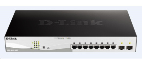 D-Link DGS-1210-10MP 10-port Gigabit Smart+ PoE Switch, 8x GbE PoE+, 2x SFP, PoE 130W, fanless