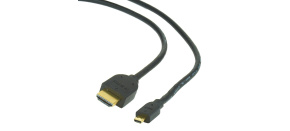 GEMBIRD Kabel HDMI-HDMI micro 3m, 1.3, M/M stíněný, zlacené kontakty, černý GEMBIRD Kabel HDMI-HDMI micro 3m, 1.3, M/M stíněný, zlacené kontakty, černý