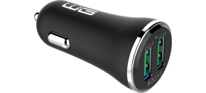 WG - Nabíječka do auta 2x USB-A 36W, QC 3.0 + QC 3.0, černá