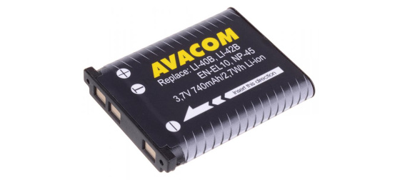 AVACOM Olympus Li-40B, Li-42B, Fujifilm NP-45, Nikon EN-EL10 Li-Ion 3.7V 740mAh 2.7Wh