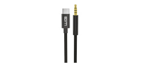 WG - Kabel Type-C (male) na AUX 3,5mm jack (male), 1,5metru, DAC chip, černá