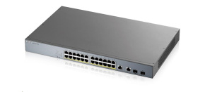 Zyxel GS1350-26HP 26 Port smart managed CCTV PoE switch, long range, 375W, 24x GbE, 2x combo RJ45/SFP