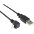 PremiumCord Kabel micro USB 2.0, A-B, konektor do úhlu 90° 1m (černý)