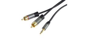 PREMIUMCORD kabel, Jack 3.5mm-2xCINCH M/M 3m
