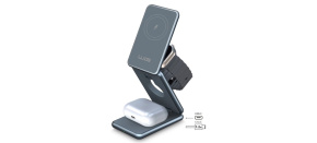 WG - Bezdrátová nabíječka WG39, 3v1, 15W+5W+3W, šedá WG - Bezdrátová nabíječka WG39, 3v1, 15W+5W+3W, šedá