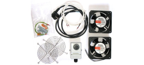 19" ventilace pro nástěnné rozvaděče XtendLan, termostat, 2 ventilátory 120mm, napájecí kabel, spojovací materiál
