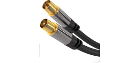 PREMIUMCORD propojovací kabel, anténní, M/F 75Ohm (135dB) 4x stíněný 5m