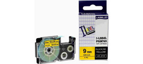 Xerox alternativní páska s Casio, XR-9YW1, 9mm x 8m, černý tisk / žlutý podklad - ALLPRINT Xerox alternativní páska s Casio, XR-9YW1, 9mm x 8m, černý tisk / žlutý podklad - ALLPRINT