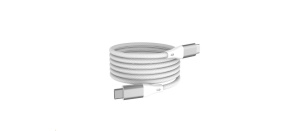 WG - Datový kabel Type-C na Type-C, 1 metr, 3A, 60W, magnetický samonavíjecí, bílá