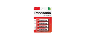 PANASONIC Zinkouhlíkové baterie Red Zinc R6RZ/4BP EU AA 1,5V (Blistr 4ks)