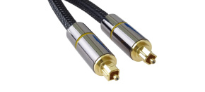 PremiumCord optický audio kabel Toslink, OD:7mm, Gold-metal design + Nylon, 0.5m