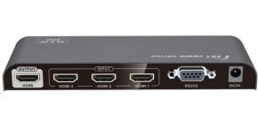 PREMIUMCORD HDMI switch 4Kx2K@60Hz 3:1 kovový s dálkovým ovladačem a napájecím adaptérem PREMIUMCORD HDMI switch 4Kx2K@60Hz 3:1 kovový s dálkovým ovladačem a napájecím adaptérem