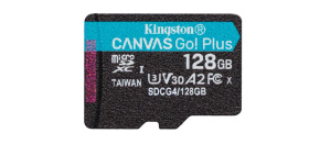 Kingston MicroSDXC karta 128GB Canvas Go! Plus, R:200/W:160MB/s, Class 10, UHS-I, U3, V30, A2 + Bez  Adaptéru
