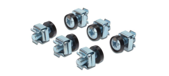 PremiumCord Sada montážní do racku ,4x šroub M6, 4x nut, 4x plastová podložka