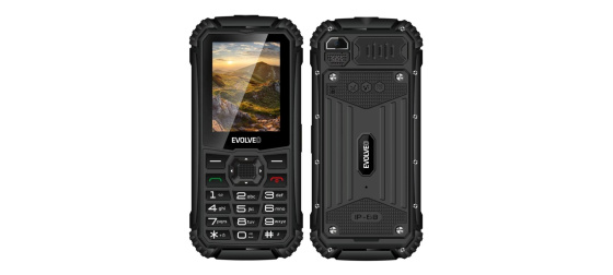 EVOLVEO StrongPhone Q1, vodotěsný odolný Dual SIM telefon, černý
