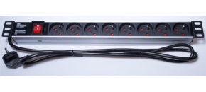 PremiumCord Panel napájecí 1U do 19" racku, 8x230V, 2m kabel, vypínač PremiumCord Panel napájecí 1U do 19" racku, 8x230V, 2m kabel, vypínač
