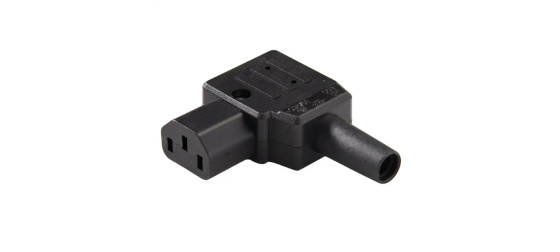 PREMIUMCORD Konektor napájecí 230V na kabel (samice, IEC C14), úhlový