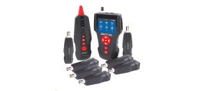 LAN Cable Tester TLCD88 s LCD, koax, Cat3/Cat5E/Cat6, UTP/STP, USB, PoE, ping, sonda, 8x protismyčka